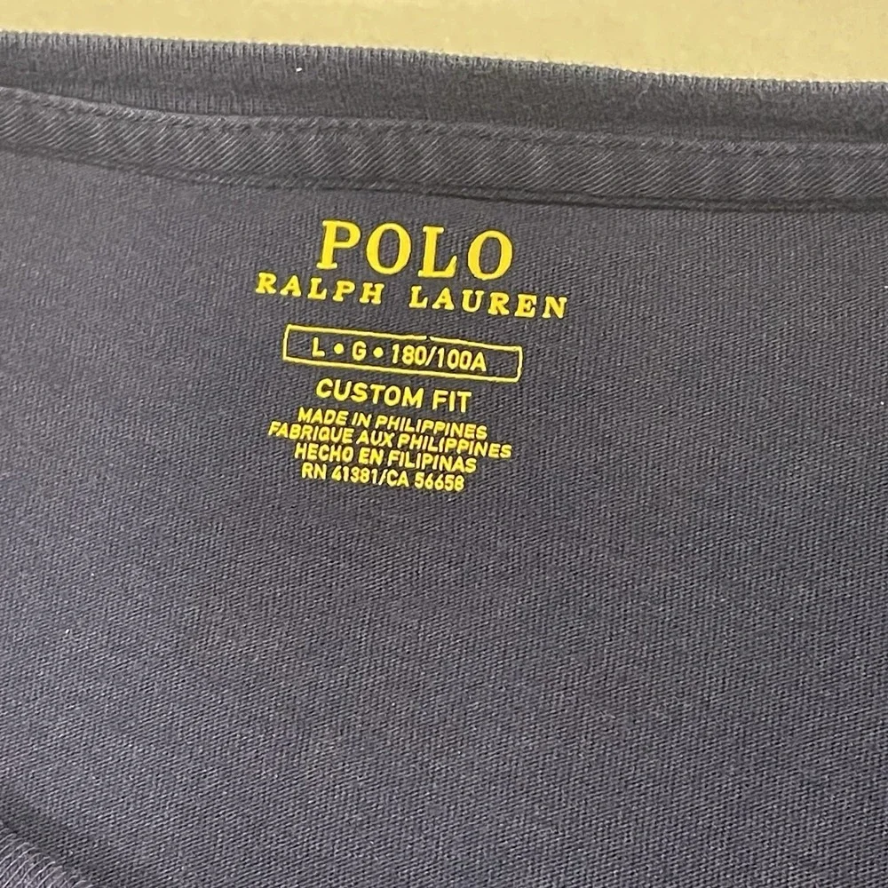 Vintage‎ Polo Ralph Lauren Men's Long Sleeve Custom Fit Y2K Big Pony Navy Size L
